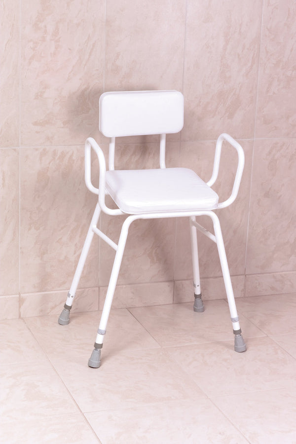 Malvern Height Adjustable Stool with Arms and Padded Back