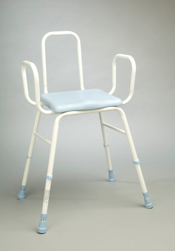 Moulded Stool with Tubular Arms and Backrest