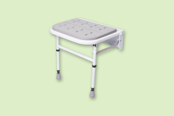 Folding Shower Seat with Two Legs and Padded Seat