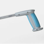 Image shows the grey handle of the Combi Grabber with blue grip pads. 