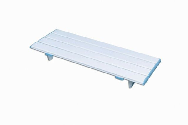 This image shows the white slatted bath board product against a white background.