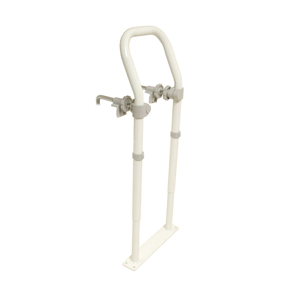 Image shows the white version of the bath rail against a white background so the whole product is visible. 