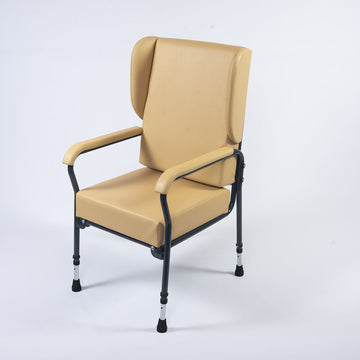 High Backed Chair with Wings (Cream)
