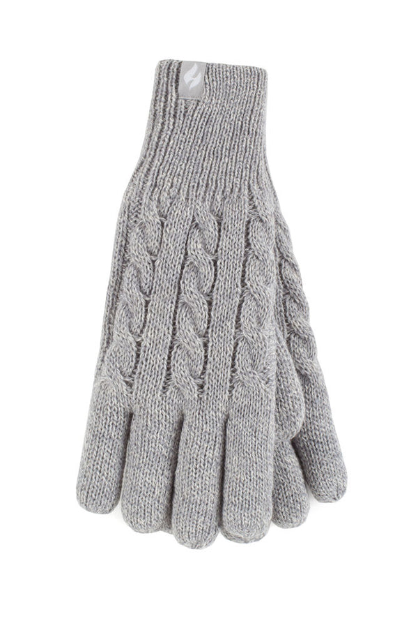 Ladies Heat Holders Willow Gloves - Light Grey